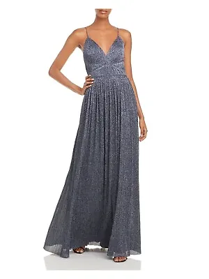 Aidan By Aidan Mattox Pleated Glitter Gown Teal Black Size 8 $265 • $99