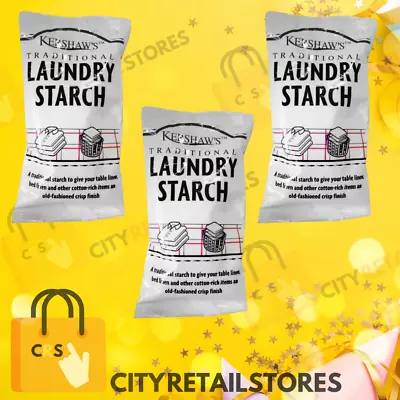 3 X Traditional Laundry Starch Easy Clothes Washing Fabric Ironing Crisp Crease • £15.98