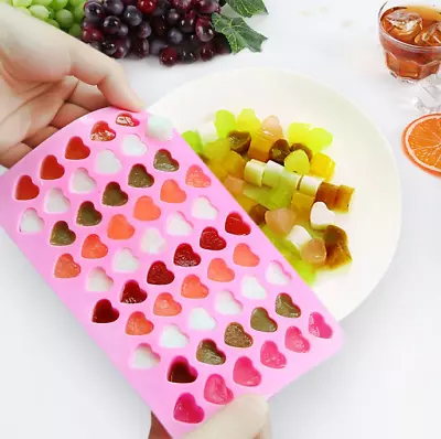 55 Lattice Heart Shape Tray Cute DIY Mini Silicone Ice Cube Maker Chocolate Mold • $5.87