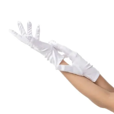 £4.99 • Buy White Short Gloves Satin Elegant Fancy Dress Halloween Costume Party 1920s