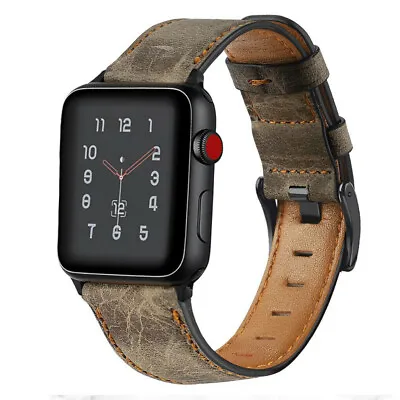 $15.35 • Buy Vintage Leather Watch Band Strap For Apple Watch Ultra 8 7 6 5 4 49mm 45mm 41mm