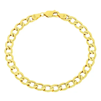 10K Yellow Gold 2.5mm-7.5mm Cuban Curb Link Chain Bracelet Men Womens 7  8  9  • $58.98