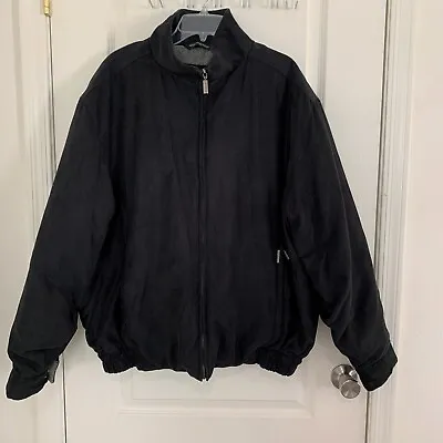 Weatherproof Garment Co Bomber Jacket Faux Suede Zip Lined Coat Black Men’s XXL • $29.98