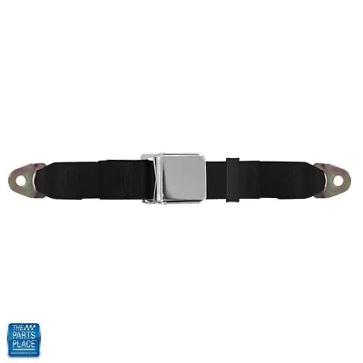 $39 • Buy Universal Chrome Flip Style Lift Latch 74  Lap Seat Belts Black Each