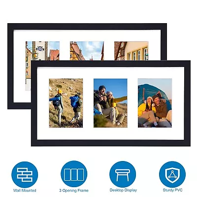 2Pack 5x7 Trifold Hinged Picture Frame Photo Collage Desktop 3-Openings Triple • $28.92