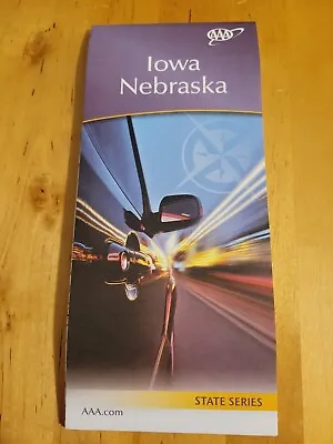 IOWA NEBRASKA IA NE State Map AAA Road Tour Map NEW • $6.50