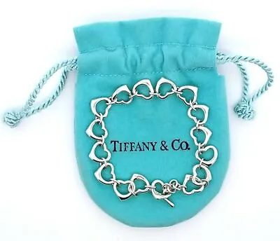 Tiffany Elsa Peretti 925 Sterling 8mm Continuous Open Heart Toggle Bracelet • $560