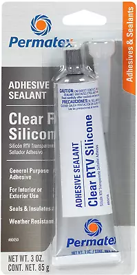 Permatex 80050 Clear RTV Silicone Adhesive Sealant 3 Oz • $7.61