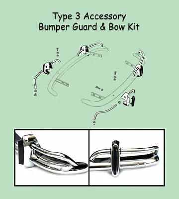 Vw Type 3 1961-1969 Accessory Bumper Over-rider Guard Bow Kit Notch Square Fast • $700