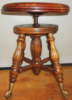 $199.99 • Buy Antique Charles Parker & Co. Adjustable Mahogany Piano Stool NICE!
