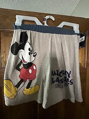 Disney Classics Mens Gray Since 1928 Mickey Mouse Boxer Lounge Short Medium NWT • $9.95