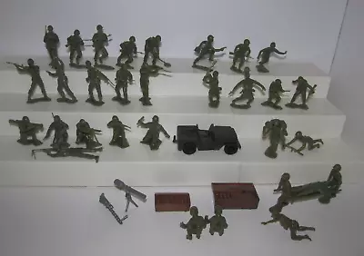 Vintage Original Marx WWII Battleground Playset American GI Soldiers Lot • $29.99