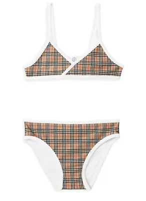 Burberry Girl's Crosby 2 Piece Swimsuit Nova Check Bikini NEW • $150