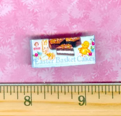 Dollhouse Miniature Size L D Chocolate Easter Snack Cake BOX • $2.45