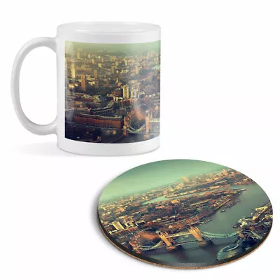 Mug & Round Coaster Set - Tower Bridge London Thames UK #14620 • £9.99