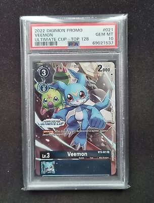 Digimon Veemon BT3-021 Promo Alt Art Ultimate Cup - PSA10 - English • $16.47