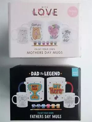 Paint Your Own Twin Mug Set For Mum Or Dad (Choice Of 2) • £6.99