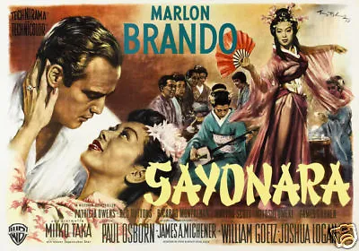 Sayonara Marlon Brando Cult Movie Poster Print  • $6.49