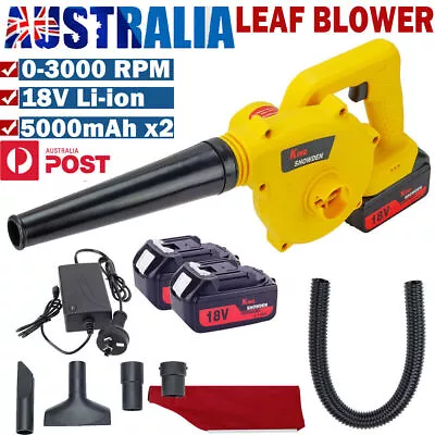 2 Battery Cordless Leaf Blower Electric Handheld Dust Cleaner W/ Adapter & Tube • $66.68