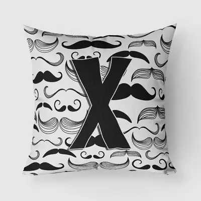 Moustache Initial Fabric Decorative Pillow  Letter X • $46.68