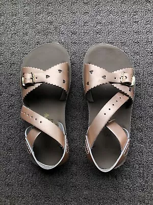 Salt Water Sun San Sweet Heart Sandals Rose Gold Size 10 (18 Cm) Euc • $35