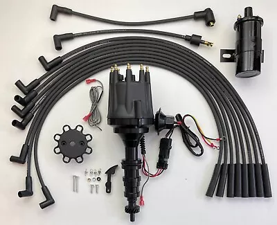 $229.95 • Buy Small Cap FORD FE 390 427 428 ALL BLACK HEI Distributor + 45K Coil + Plug Wires