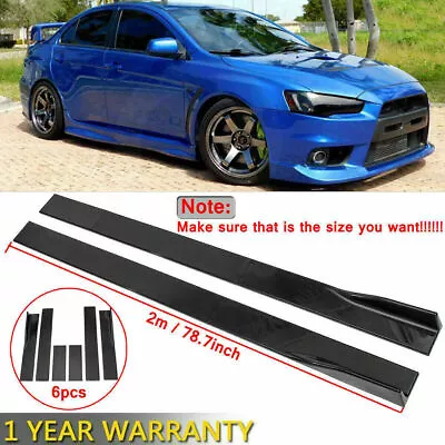 78.7''Side Skirt Extension Rocker Splitter Gloss For MITSUBISHI LANCER EVO X 10# • $46.95