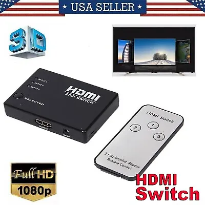 HDMI Splitter 3 In 1 Out Auto Switch Box Splitter 1080P HD Adapter For PS3 HDTV • $6.99