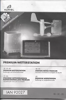 £8.31 • Buy Auriol Premium Weather Station IAN 92027 User's Guide User's Instructions On