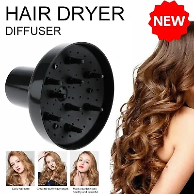 Black Universal Blower Hairdressing Salon Curly Hair Dryer Diffuser Tool Bump • $18.79