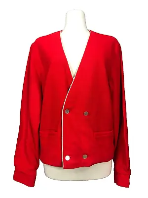 Vintage 1960’s Brad Whitney Red Mohair Men’s Cardigan With Silk Lining • $55