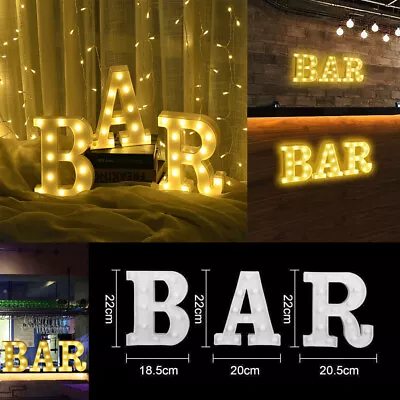 BAR Vintage Bar Sign With LED Lights Letter Lighted Marquee For Bar Party Club • $20.98