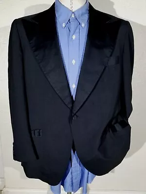 GGG 40R Vintage Dinner Tux Wide Peak Lapel Smoking Blazer Jacket Coat Tuxedo  • $249.95