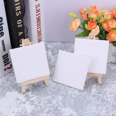 10PCS  Mini Canvas Panel Wooden Easel Sketchpad Settings For • £13.99