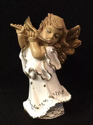 Vintage Christmas Angel Playing The Flute Ornament Approx. 3.75  Italy • $18