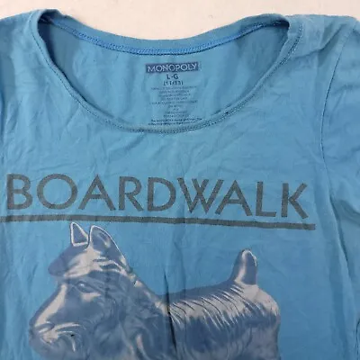 Monopoly Boardwalk Short Sleeve Casual Graphic T-Shirt Youth Size Large L Blue • $12.99