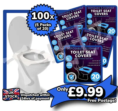 £9.99 • Buy Disposable Toilet Seat Covers X100 (5 Packs Of 20)