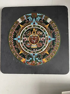 $22.95 • Buy Vintage Aztec Wall Art Mexican  Mayan Sun Calendar Colorful Hanging