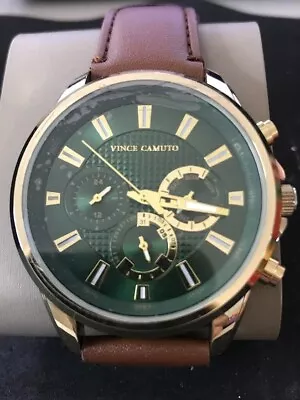 Vince Camuto VC8002PGP  Mens Green Dial Golden Watch (#1164) • $90