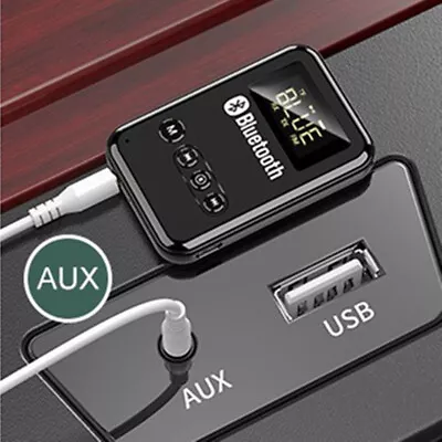 Bluetooth Wireless Car Transmitter AUX Receiver Music Adapter USB Charging Black • $27.67