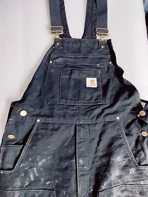 Carhartt Men's Size Medium Black Overalls Distressed  • $40