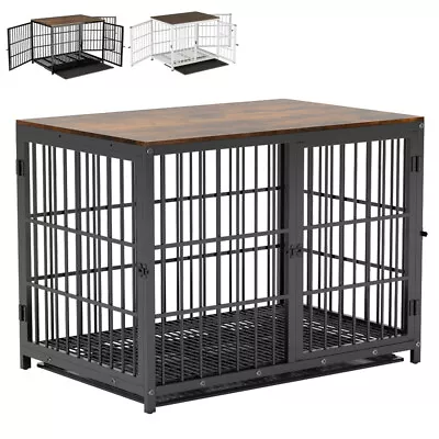 Large Dog Crate Kennel Heavy Duty Pet Cage Furniture With Tray Spacious Interior • $199.90