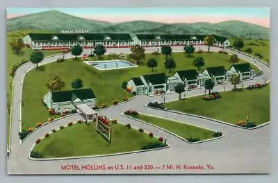 Motel Hollins ROANOKE Virginia ~ Vintage Route 11 Roadside Vinton VA 1962 • $9.99