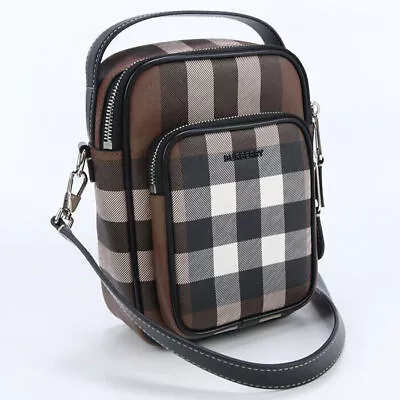 BURBERRY 8049118 Crossbody Bag Check Diagonal Shoulder Bag PVC Mens • $1076.83