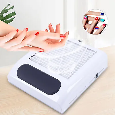 Nail Dust Collector 80W Vacuum Dust Extractor Electric Nail Filter Manicure Tool • $32.31