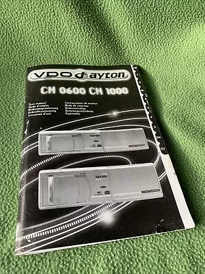 VDO Dayton CH 0600 CH 1000 User Manual 6 Disc Cd Changer Instructions Book • £5.99