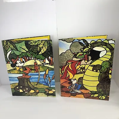 Mickey & Minnie Mouse Portfolio Folders Walt Disney Company Vintage Set Of 2 • $15.99