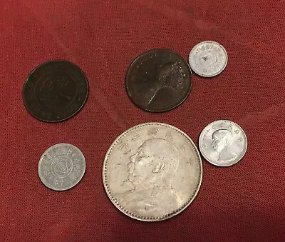 Lot Of 6 Mixed China And World Coins • $1.25