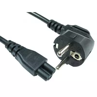 £5.99 • Buy 2m Euro Schuko Plug To C5 Clover Leaf Power Cable Cloverleaf European Mains Lead