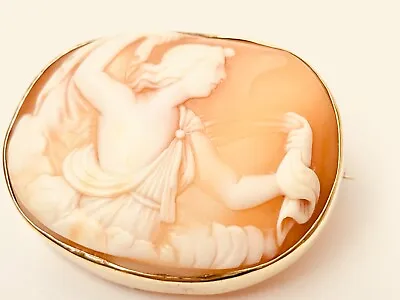 Victorian Shell Cameo Heavy 18ct Gold Frame 12.25 Gms • £399